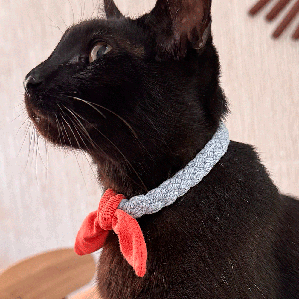 Collar trenzado con moño